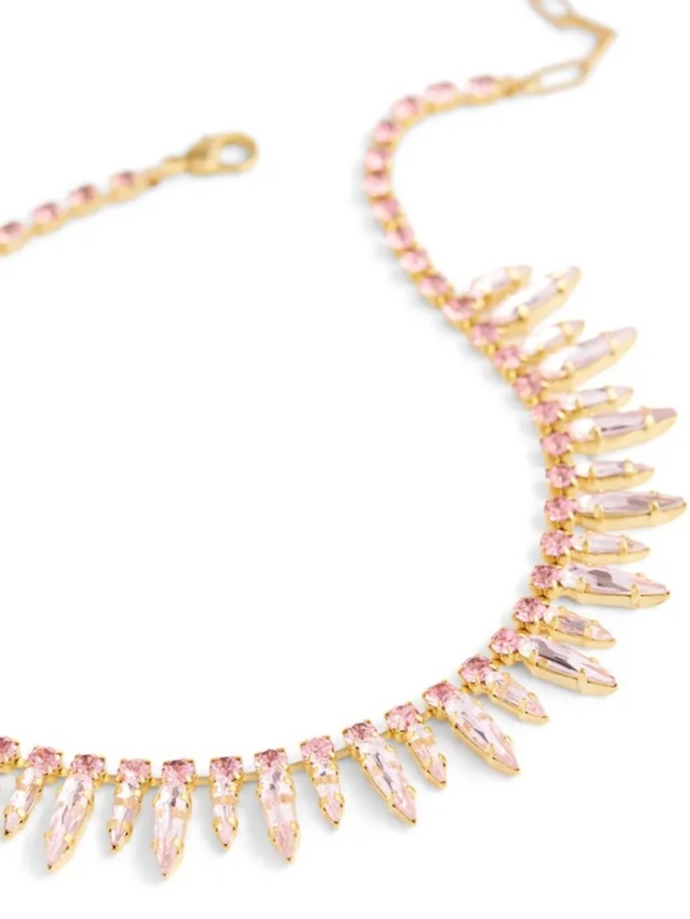 Elizabeth Cole Davina Gold-Tone Pink Crystal Spike Statement Necklace